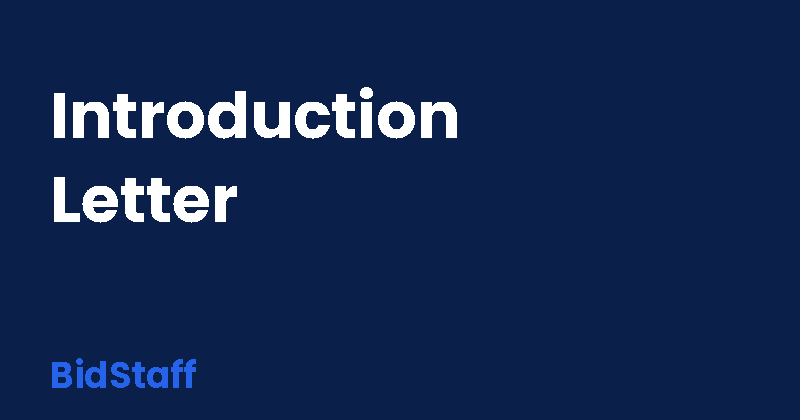 what is an introduction letter when applying for a job - BidStaff guide